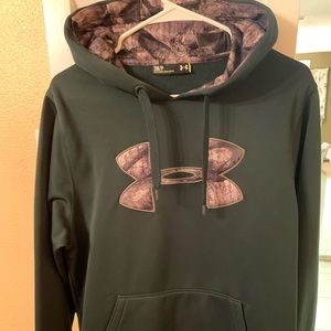 Under Armour hunter green & camo hoodie